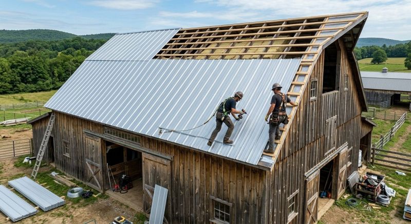 Barn Roof Installation in New London, NH